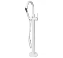 Напольный смеситель для ванны отдельностоящий с лейкой,белый матовый FELICE 0650 BIANCO OPACO