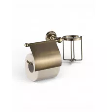 Держатель для туалетной бумаги закрытый с держателем освежителя воздуха,бронза FELICE N 1007-S BRONZO