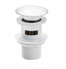 Донный клапан для раковины с переливом,белый керамический FELICE V-7 CERAMICO BIANCO