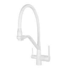 Смеситель для кухни с краном для питьевой воды и гибким изливом,матовый белый FELICE 1415 B BIANCO OPACO