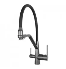 Смеситель для кухни с краном для питьевой воды и гибким изливом,черный матовый FELICE 1415 N NERO OPACO
