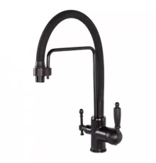 Смеситель для кухни с краном для питьевой воды и гибким изливом,черный матовый FELICE 1920 N NERO OPACO