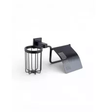 Держатель для туалетной бумаги и освежителя воздуха,черный матовый FELICE FL 1007-D N