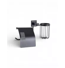 Держатель для туалетной бумаги и освежителя воздуха,черный матовый FELICE FL 1007-S N