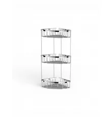 Угловая полка для ванной комнаты тройная,хром FELICE F 03 CROMO