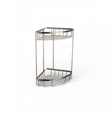 Угловая полка для ванной комнаты двойная,бронза FELICE F 02 BRONZO