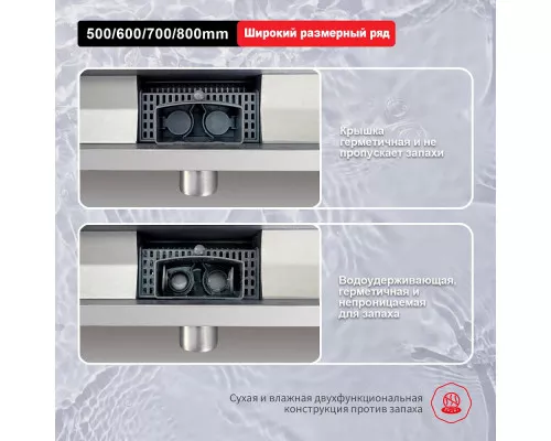 Душевой трап Raglo R650.60.05 600мм, нержавеющая сталь, сатин