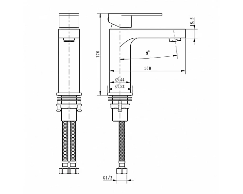Смеситель для раковины RIMERO RM3034BL (Черный матовый)