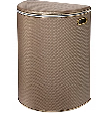 Корзина для белья Geralis RBG-O Ромб темная, кант золото, полукруглая