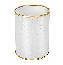 Ведро для мусора 3л открытое Geralis M-PWG-B PUNTO белое, кант золото