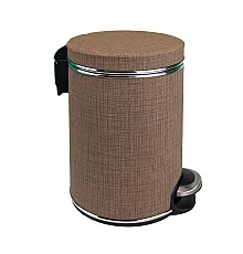 Ведро для мусора 5л Geralis V-BLH-B Вamboo Biege цвет темно-бежевый, кант хром