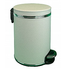 Ведро для мусора 5л Geralis V-KHWH-B белое, кант хром