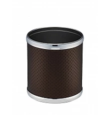 Ведро для мусора 6л открытое Geralis M-PCH2-S PUNTO шоколад, кант хром, внутренний цвет необработанный хром