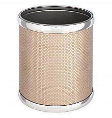 Ведро для мусора 6л открытое Geralis M-RBH2-S Ромб темное, кант хром, внутренний цвет необработанный хром