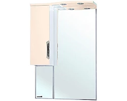 Зеркальный шкаф 65x100 см бежевый глянец\/белый глянец L Bellezza Лагуна 4612110002070