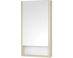 Зеркальный шкаф 45x85 см белый матовый\/дуб верона L\/R Акватон Сканди 1A252002SDB20