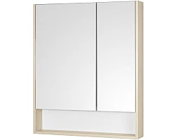 Зеркальный шкаф 70x85 см белый матовый\/дуб верона Акватон Сканди 1A252202SDB20