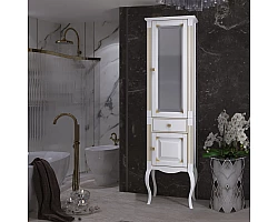 Пенал Opadiris Лаура Z0000006524 напольный R, белый золотая патина