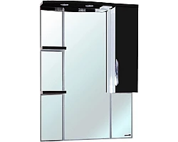 Зеркальный шкаф 75x100 см черный глянец\/белый глянец R Bellezza Лагуна 4612112001040