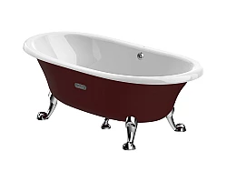 Ванна чугунная Roca Newcast Bordeaux 233650003 170x85 см, отдельностоящая, с антискользящим покрытием, бордо