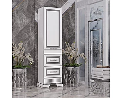 Пенал Opadiris Оникс Z0000005504 напольный R, белый серебряная патина