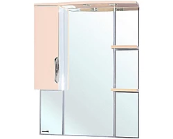 Зеркальный шкаф 75x100 см бежевый глянец\/белый глянец L Bellezza Лагуна 4612112002078