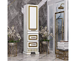 Пенал Opadiris Оникс Z0000005742 напольный R, белый золотая патина