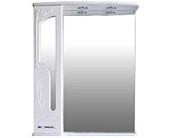 Зеркальный шкаф 76x95 см белый глянец Atoll Барселона