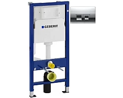 Инсталляция для унитаза Geberit DuofixBasic Delta50 458.103.00.1 + 115.135.21.1 с кнопкой смыва, хром