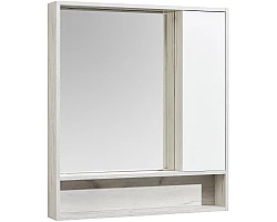 Зеркальный шкаф 80x91 см белый глянец\/дуб крафт Акватон Флай 1A237702FAX10