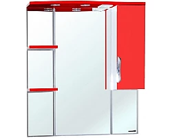Зеркальный шкаф 75x100 см красный глянец\/белый глянец R Bellezza Лагуна 4612112001033