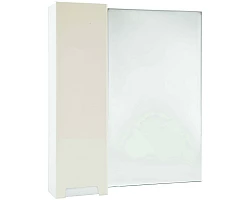 Зеркальный шкаф 78x80 см бежевый глянец\/белый глянец L Bellezza Пегас 4610413002070