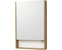 Зеркальный шкаф 55x85 см белый матовый\/дуб рустикальный L\/R Акватон Сканди 1A252102SDZ90