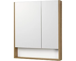 Зеркальный шкаф 70x85 см белый матовый\/дуб рустикальный Акватон Сканди 1A252202SDZ90