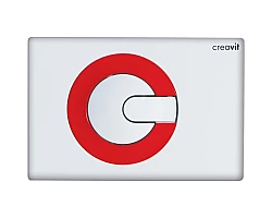 Кнопка смыва Creavit Power GP500101 для инсталляции, белый\/красный