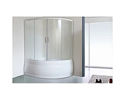 Шторка на ванну Royal Bath Alpine RB160ALP-C 160 см, профиль белый, стекло матовое