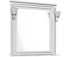 Зеркало 90x96,3 см белый серебряная патина Aquanet Паола 00181769