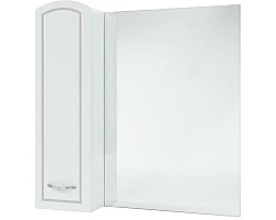 Зеркальный шкаф 68x80 см белый глянец серебряная патина L Bellezza Амелия 4610311002394