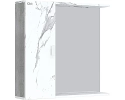Зеркальный шкаф 75x71 см мрамор\/камень бетонный L\/R Onika Марбл 207524