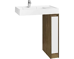 Тумба белый глянец\/дуб кантри 18 см Акватон Лондри 1A2671K2LHDY0