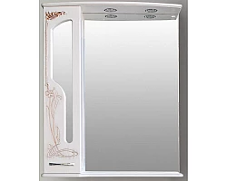 Зеркальный шкаф 76x95 см белое дерево медная патина Atoll Барселона