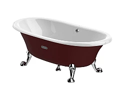 Чугунная ванна 170x85 см с противоскользящим покрытием Roca Newcast Bordeaux 233650003