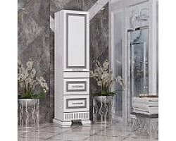 Пенал напольный белый серебряная патина L Opadiris Оникс Z0000005505