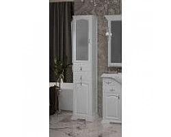 Пенал напольный белый матовый с бельевой корзиной Opadiris L Риспекто 00-00005838