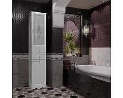 Пенал напольный белый матовый с бельевой корзиной Opadiris R Тибет Z0000012648