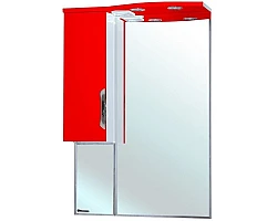 Зеркальный шкаф 65x100 см красный глянец\/белый глянец L Bellezza Лагуна 4612110002032