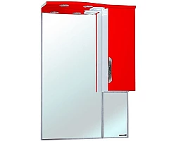 Зеркальный шкаф 65x100 см красный глянец\/белый глянец R Bellezza Лагуна 4612110001035