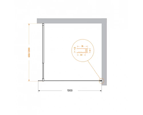 Душевая перегородка BelBagno KRAFT-L-1-100-C-NERO