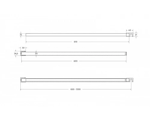 Душевая перегородка BelBagno KRAFT-L-1-120-C-NERO