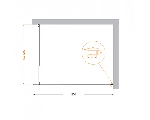 Душевая перегородка BelBagno KRAFT-L-1-120-C-Cr